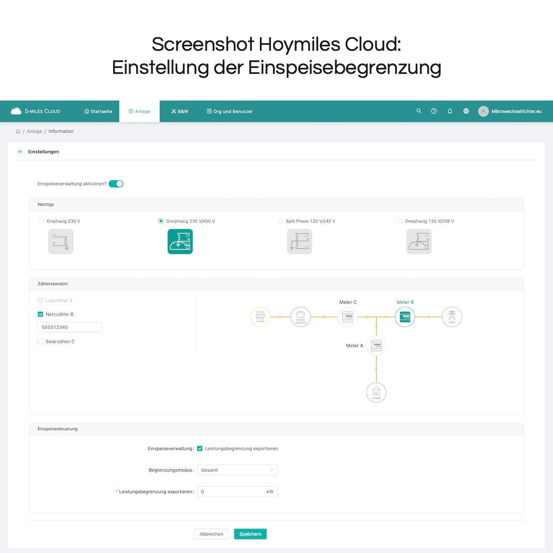 Hoymiles DTSU666 3*100A mit CT / Wandlermessung